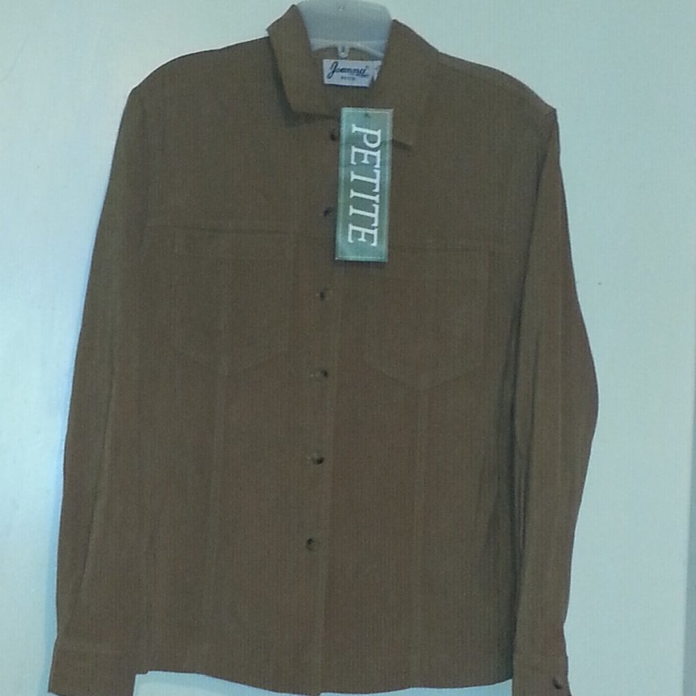 New Joanna Petite Women Shirt Collar Long Sleeve M